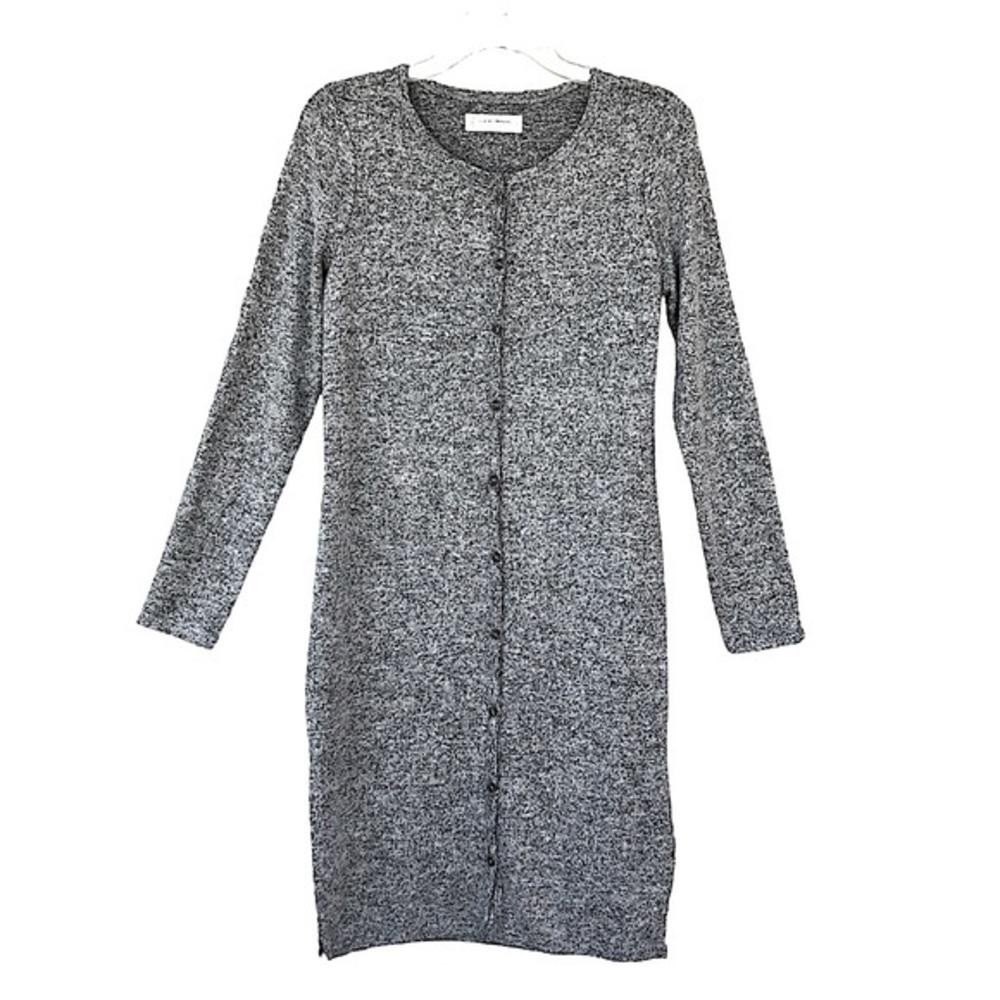 Lucky Brand RN 803118 Heather Gray Long Sleeve Faux Button Tunic Top S